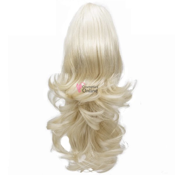 Extensie de par coada in valuri cu cleste 40 cm Blond Deschis Cod JL 6911-88#